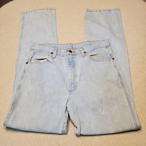 Wrangler Dirty Faded Boot Cut Denim Jeans Size 32x34